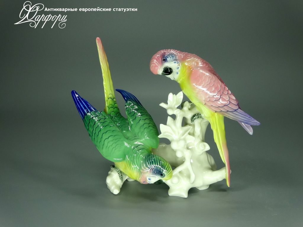 Купить фарфоровые статуэтки KARL ENS, Волнистые попугайчики, Германия